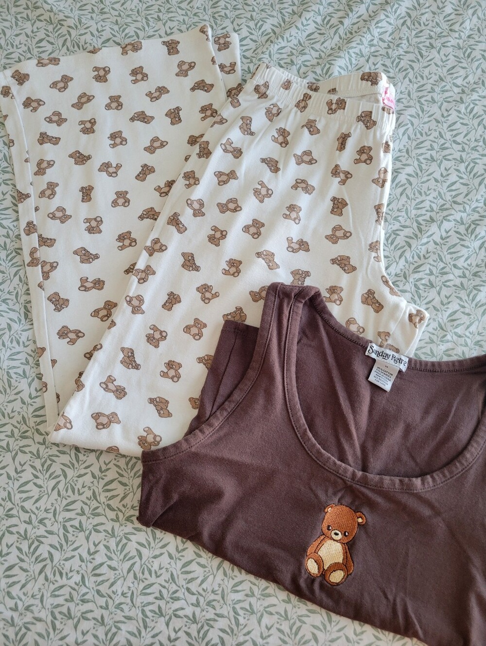 Teddy bear cotton pajama set